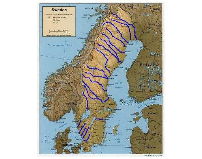 Scandinavian Rivers Map Rivers of Sweden — Printable Worksheet