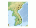Korean Peninsula Physical Map