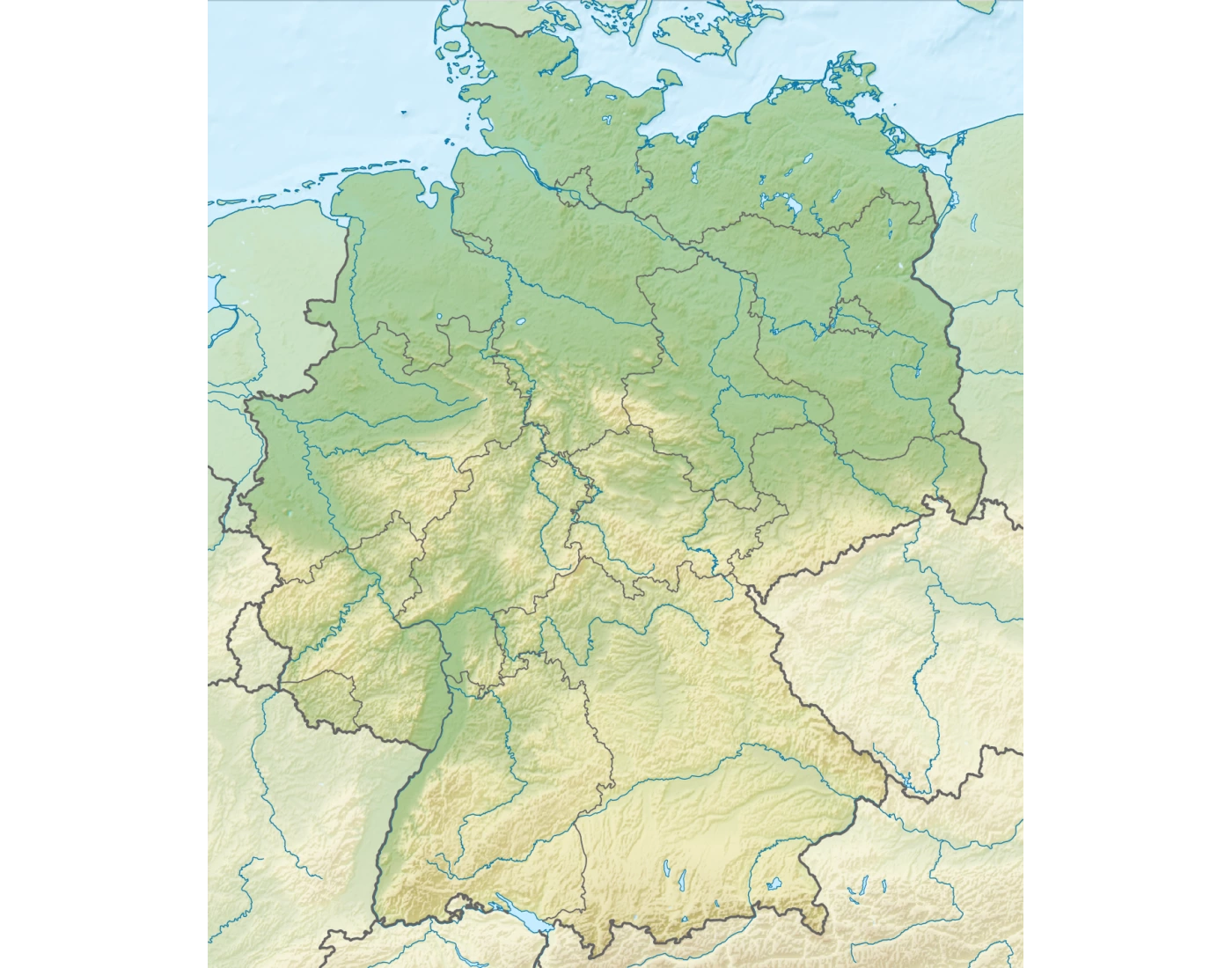 Germania - Rauri, unitati de relief, orase Quiz