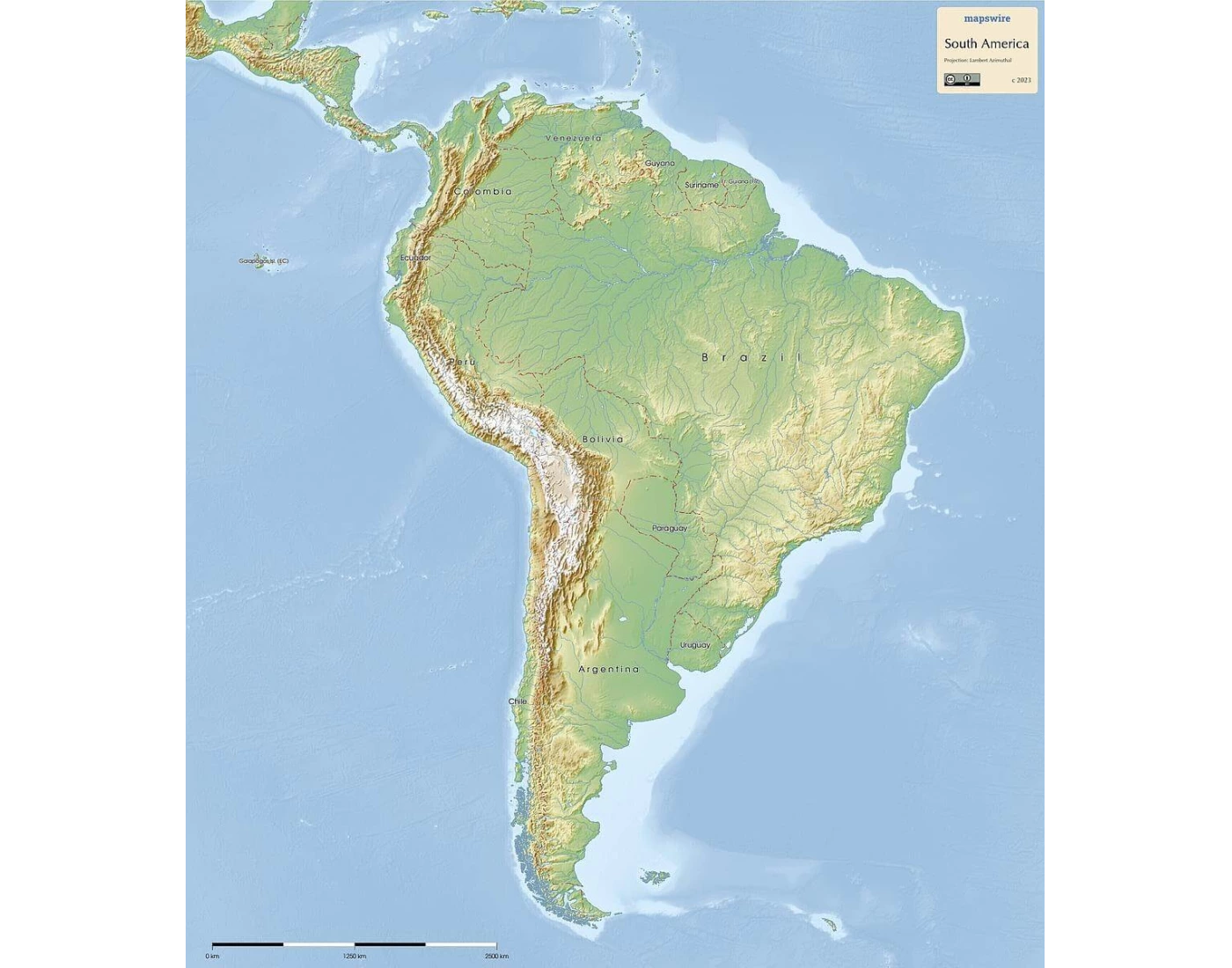 Physical Map of South America Quiz