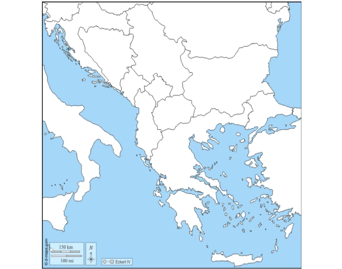 History Map1 (Balkans Map) — Printable Worksheet