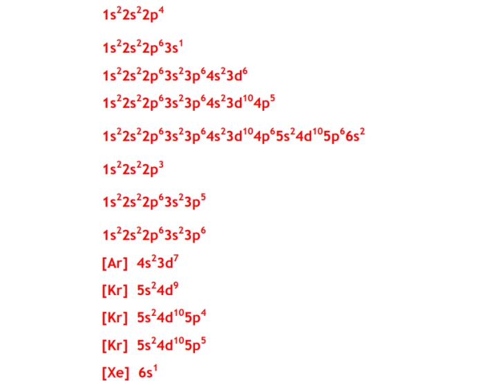 Electron configurations — Printable Worksheet