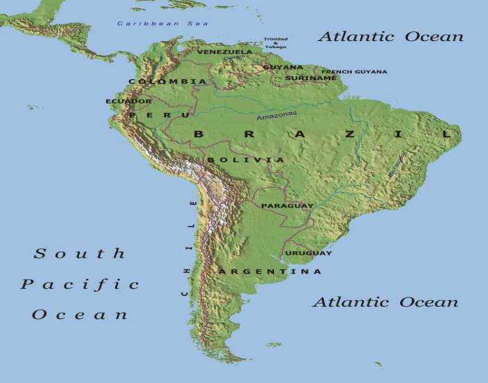 Physical Map of South America Quiz