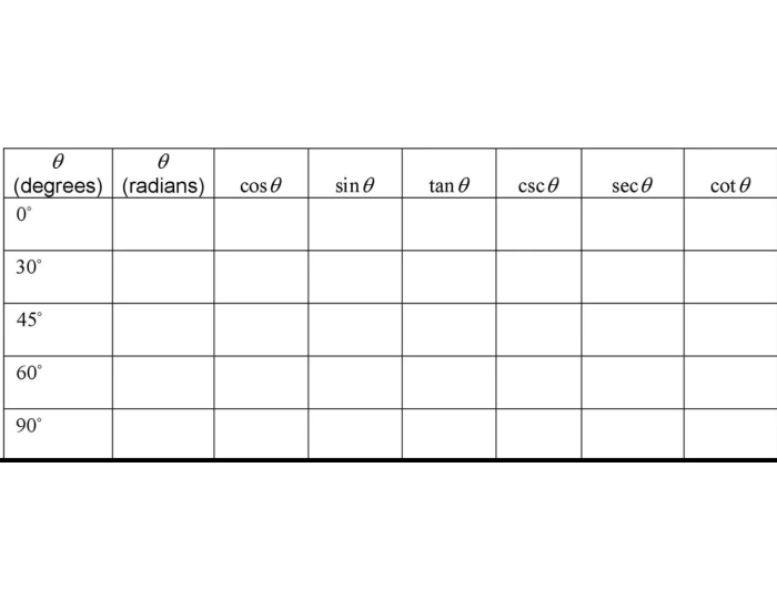unit circle chart Quiz