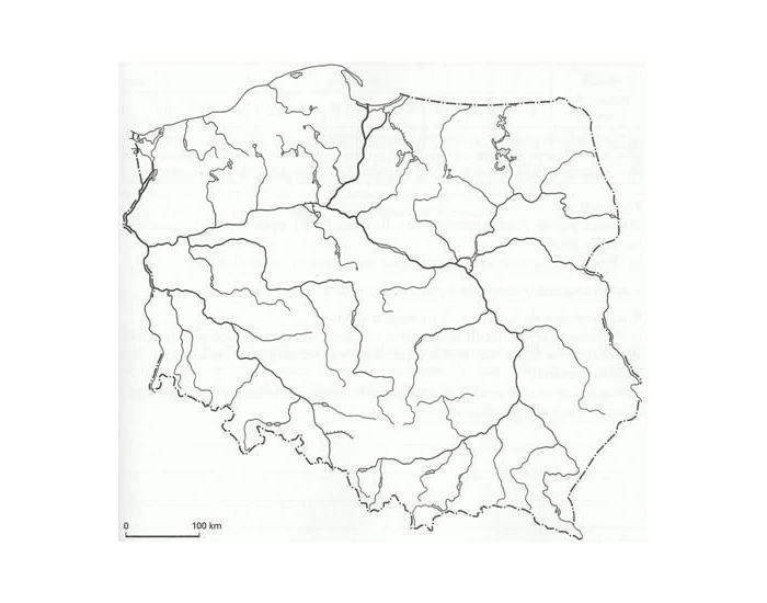 Mapa Konturowa świata Rzeki I Jeziora rzeki i jeziora poslka — Printable Worksheet