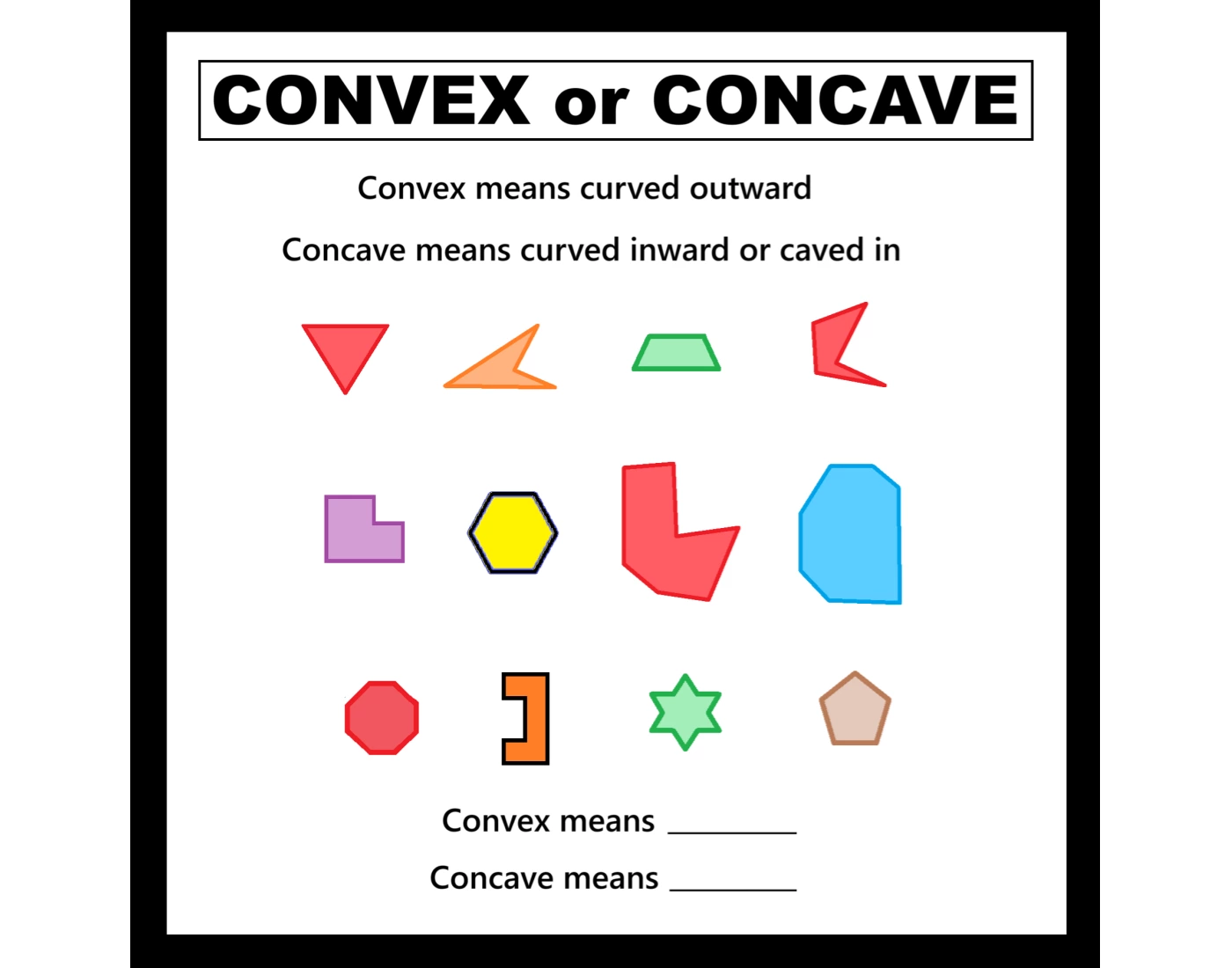 Concave Activity G1:27 Convex or Concave Polygons #1 Quiz