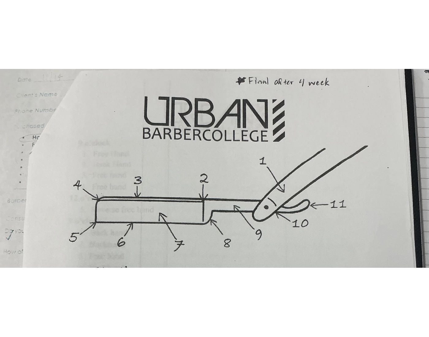 Open Blade Razor Labelled UBC; Label the Razor Quiz