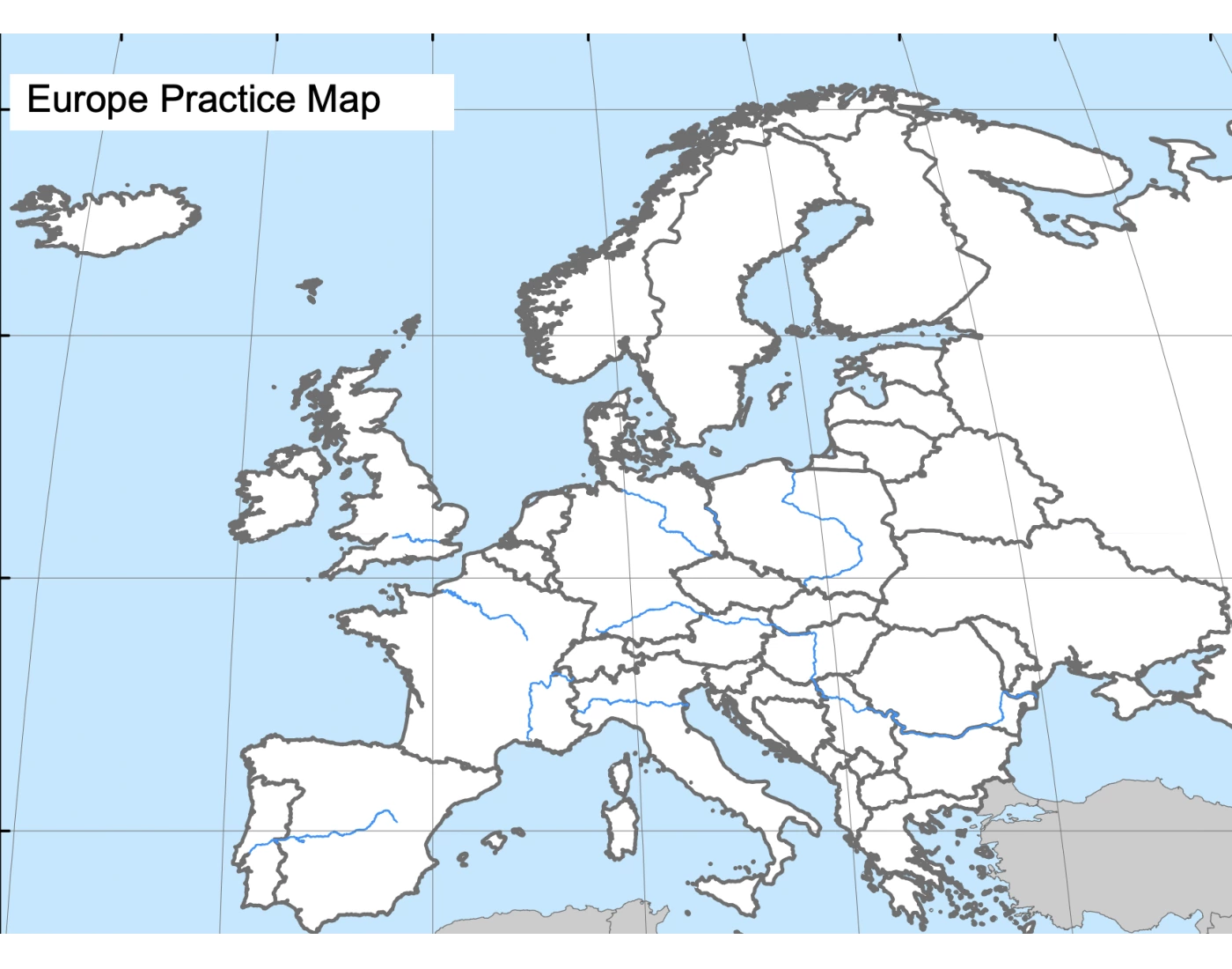Countries With No Rivers Map Europe Map Quiz (no rivers) — Printable Worksheet