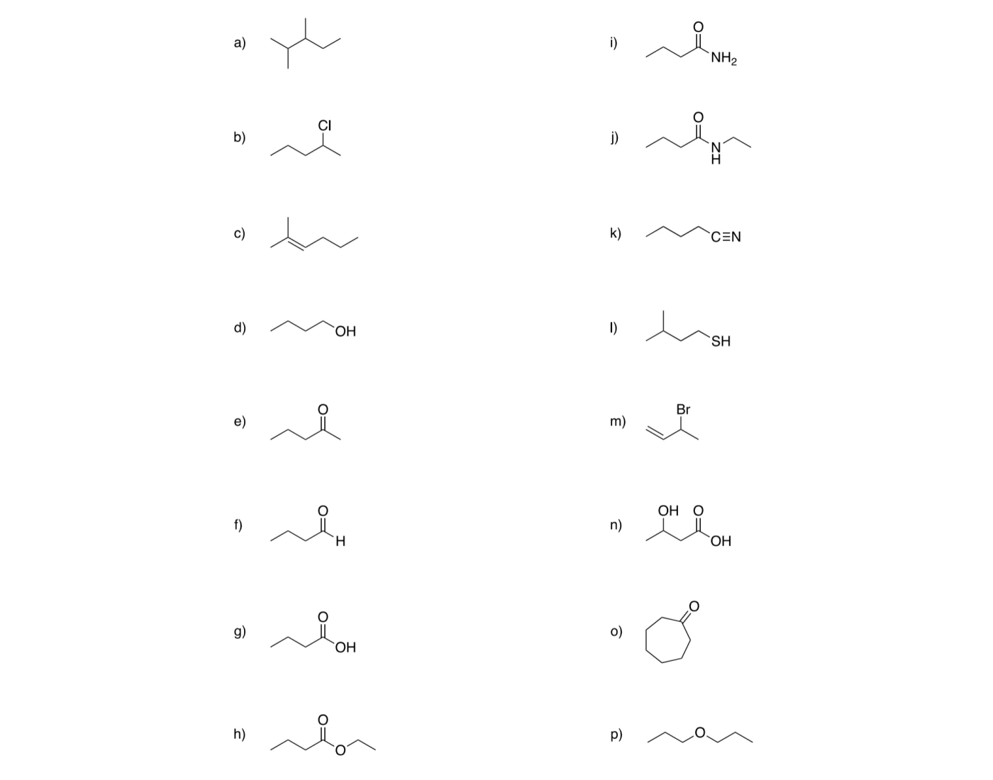 Function Bg Functional Groups for Exam 1 Quiz