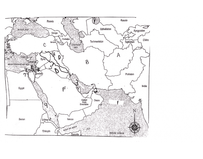 Middle East Physical Map Georgia Standards Quiz Middle East Physical Map Georgia Standards Quiz