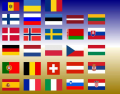 Bordering flags Europe
