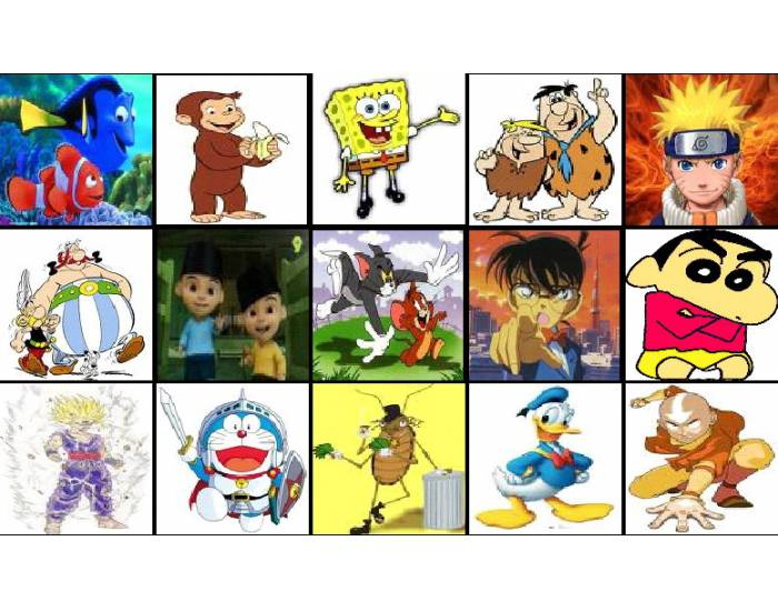 Cartoon Characters Printable Worksheet