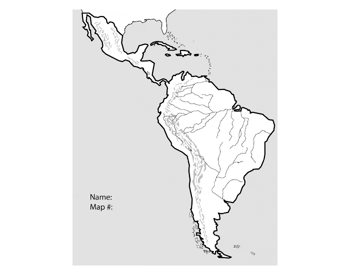 Free Printable Verse Map.pdf Latin America Physical Map Practice — Printable Worksheet