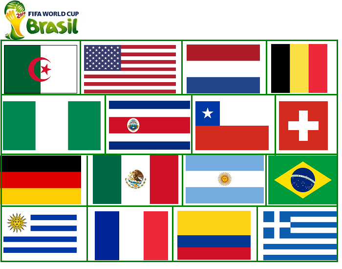 FIFA World Cup 2014 Round Of 16 flags Quiz fifa-world-cup-2014-round-of-16-flags-quiz