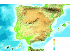 Land and coastal relief of Spain