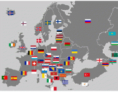 Europe with Flags