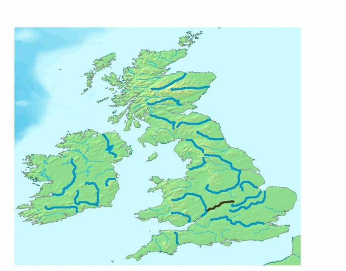 British Rivers Map Rothbury Rivers on the British Isles Quiz