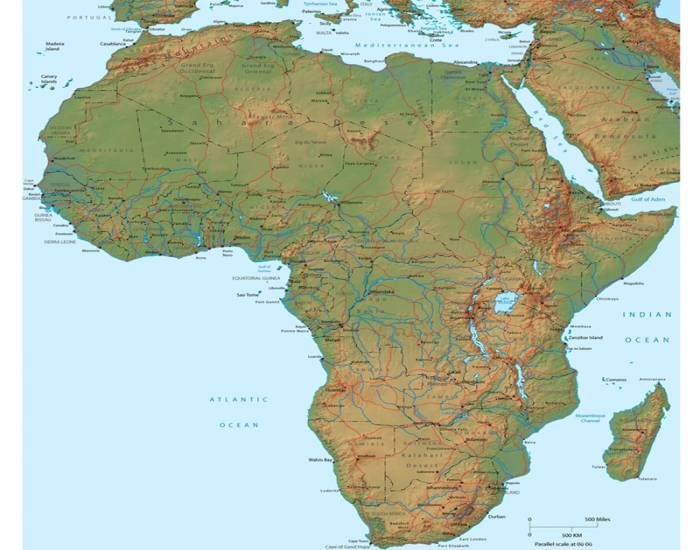 mapa fizyczna Afryki Quiz