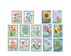 Fleurs, timbres français