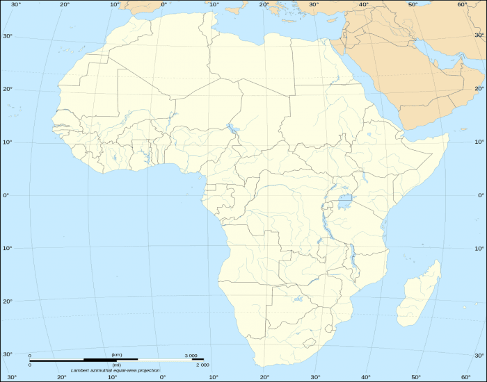 Africa Map Locations Printable Worksheet