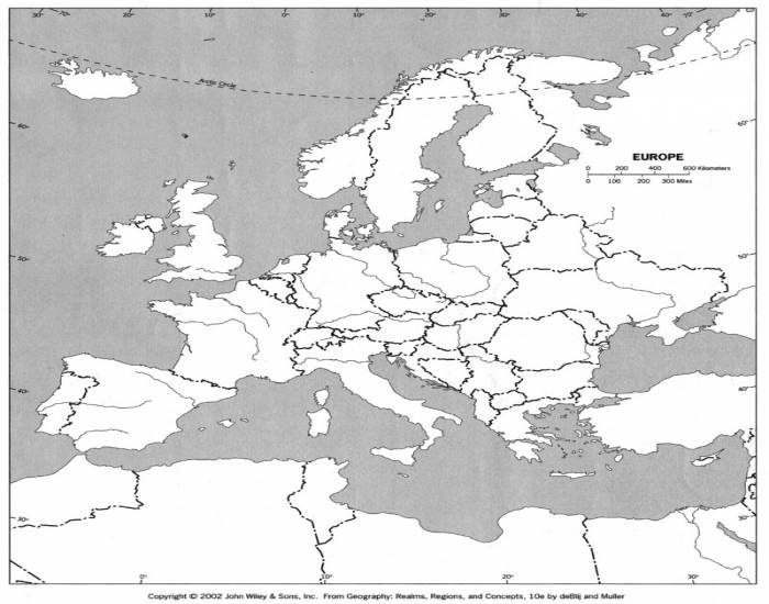 Europe Map Basic Gcse World Regional Geography: Europe (Countries) Quiz