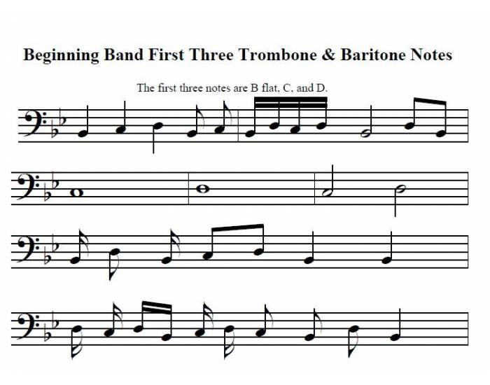 Trombone - 1st 3 Band Notes Quiz