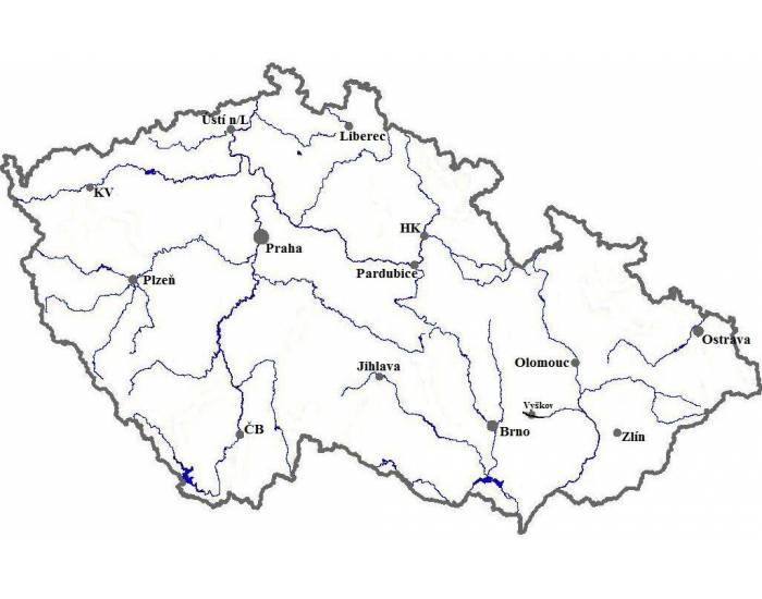 ČR-řeky-slepá mapa Quiz