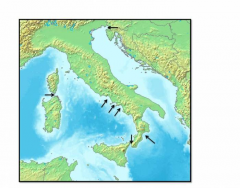 Waterways Surrounding Italy - English Names