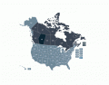 Largest Subdivisions of Canada and the USA (Area)
