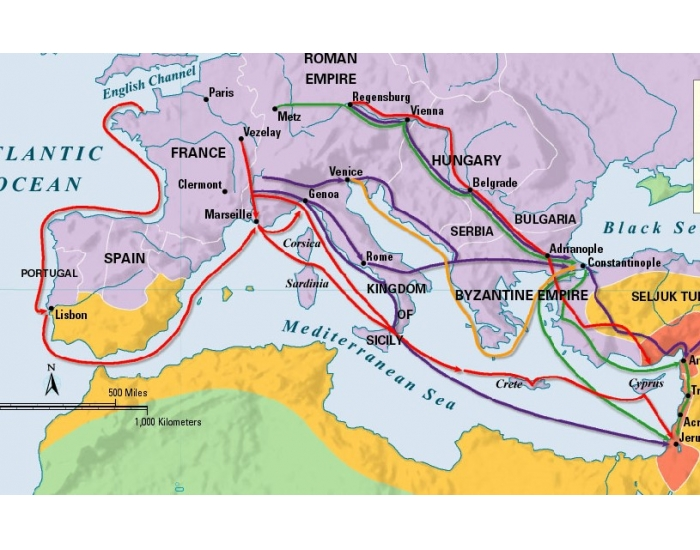 Crusades of Europe map quiz