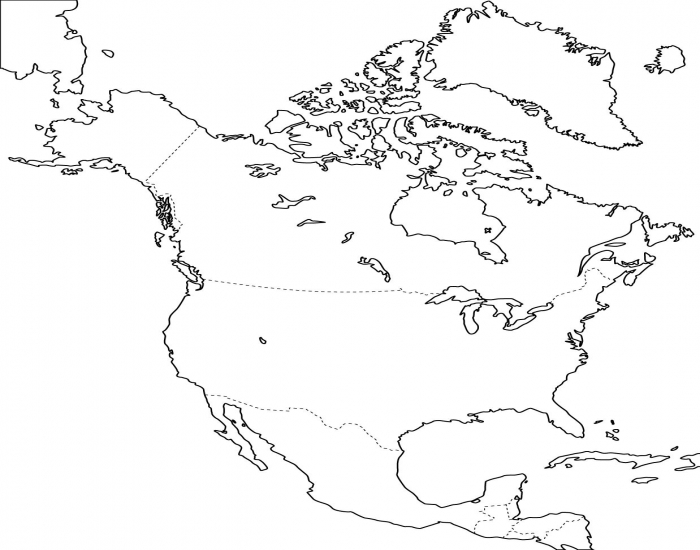North America Political Map Depicting International B 2728