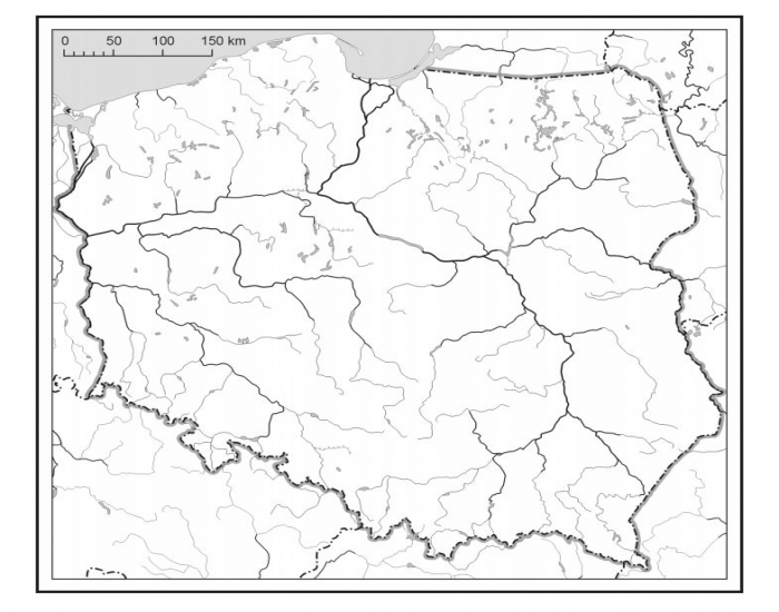 Mapa Konturowa Sieć Rzeczna Polski Sieć rzeczna Polski Quiz