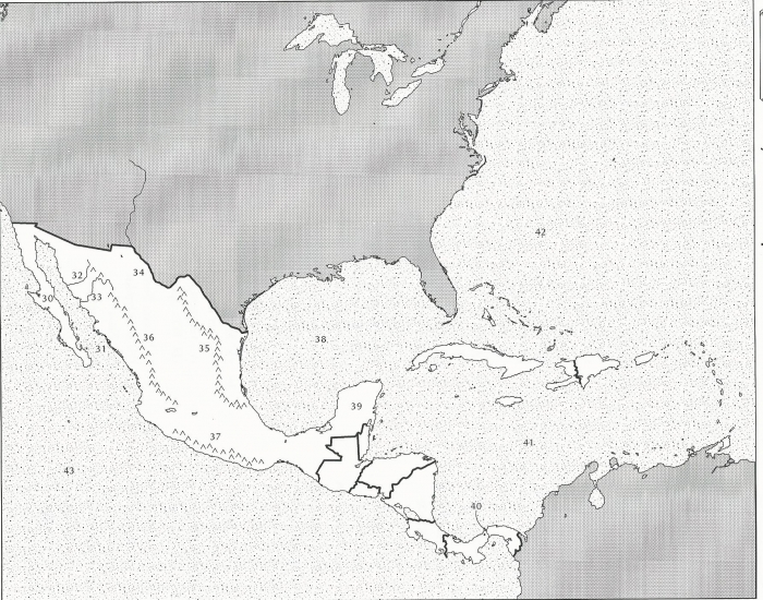 Central America Physical Map Test Study Guide Quiz