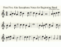 Alto Sax - 1st five beginning band notes