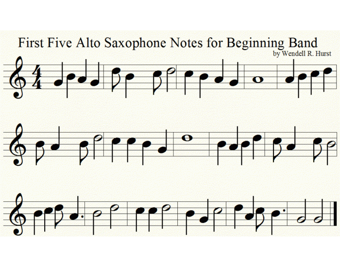 First Five Notes Saxophone Alto Sax - 1st five beginning band notes Quiz