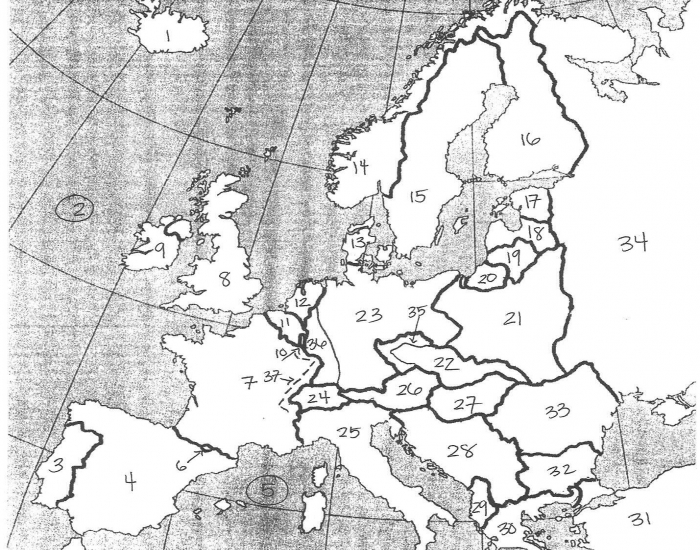 Map of Europe, WWII Quiz