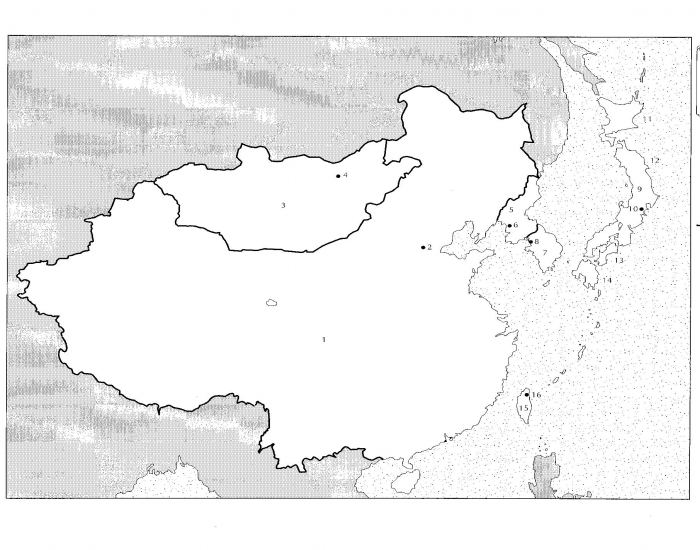 central and east asia blank political map