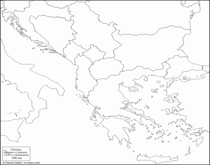 balkan peninsula map outline