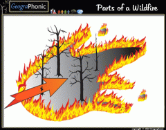 Parts of a wildfire