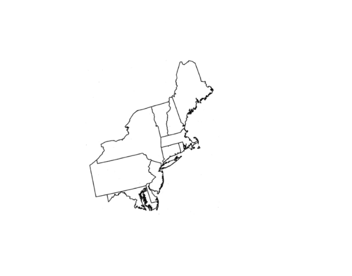 Northeast States Blank Map