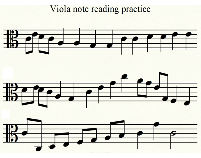 Viola Note Reading Practice Quiz