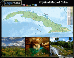 Physical Map of Cuba