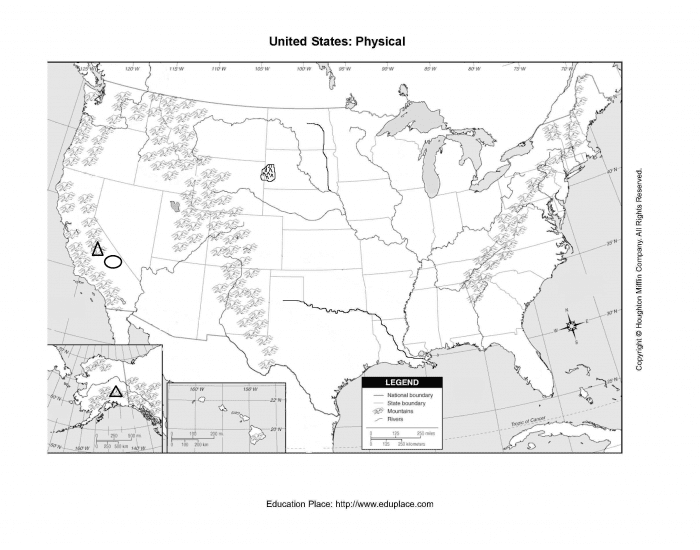 U S Physical Map Quiz