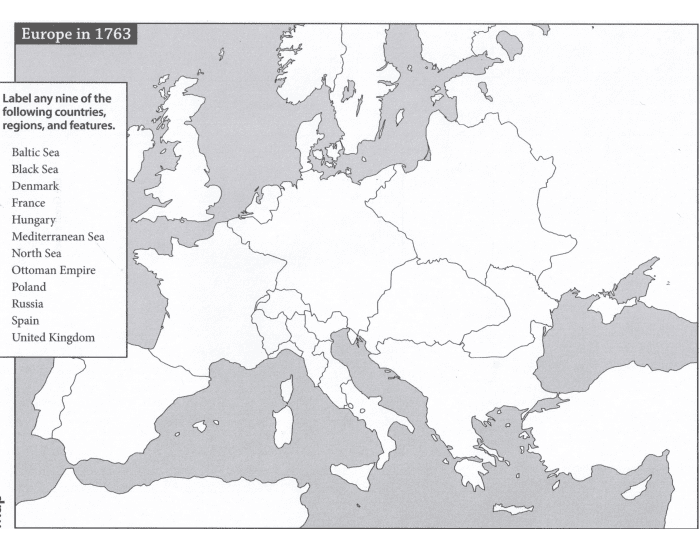 Europe in 1763 Map Quiz