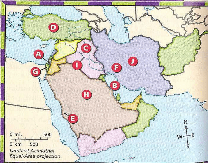 Southwest Asia Map Quiz