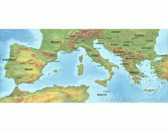 Southern Europe Physical map