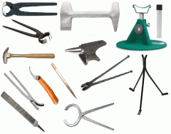 Different type of horse farrier tools