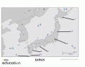 Map of North Korea and Japan
