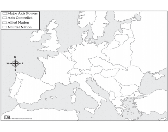 WWII Europe Map (Countries) Quiz