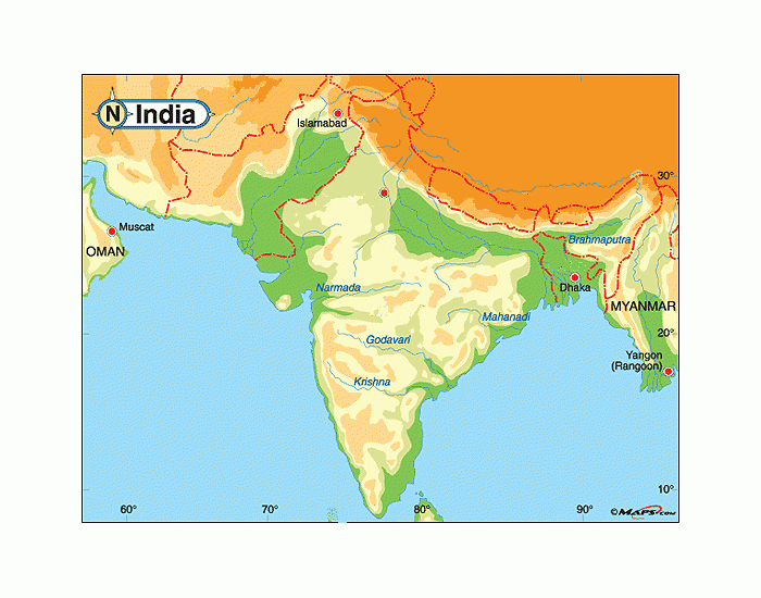 india geographical map